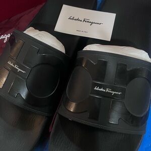 Salvatore Ferragamo Black Slides